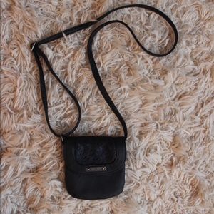 Rip Curl Mini Black Crossbody Bag w/ Blue Detail